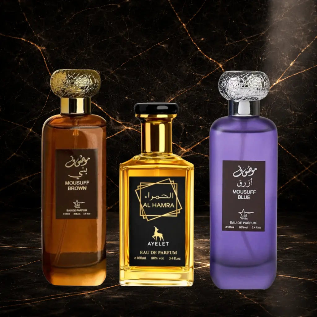 Set 3 Parfumuri Orientale Barbatesti - Mousuff Brown + Al Hamra + Mousuff Blue