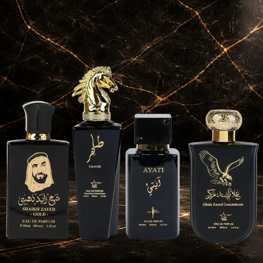 Set 4 Parfumuri Orientale Barbatesti - Sheik Zayed Gold + Tahir + Ayati + Ghala Zayed Concentrate - ZEIRA