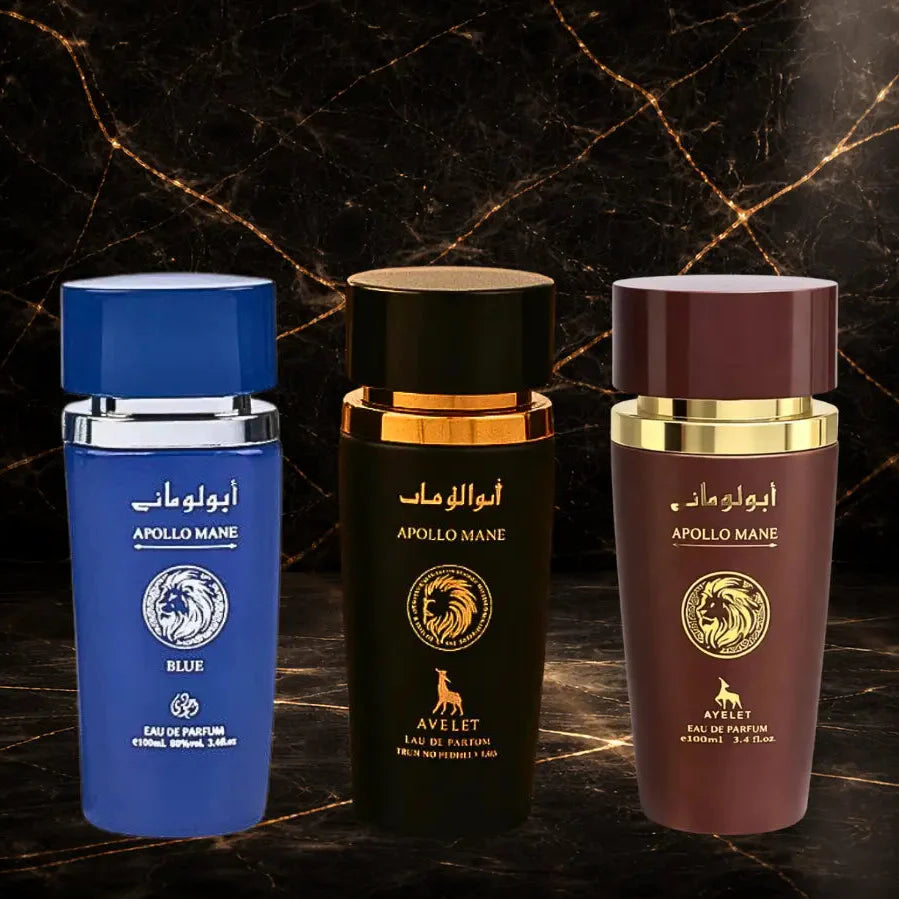 Set 3 Parfumuri Orientale Barbatesti – Apollo Mane Blue + Brown + Black - ZEIRA