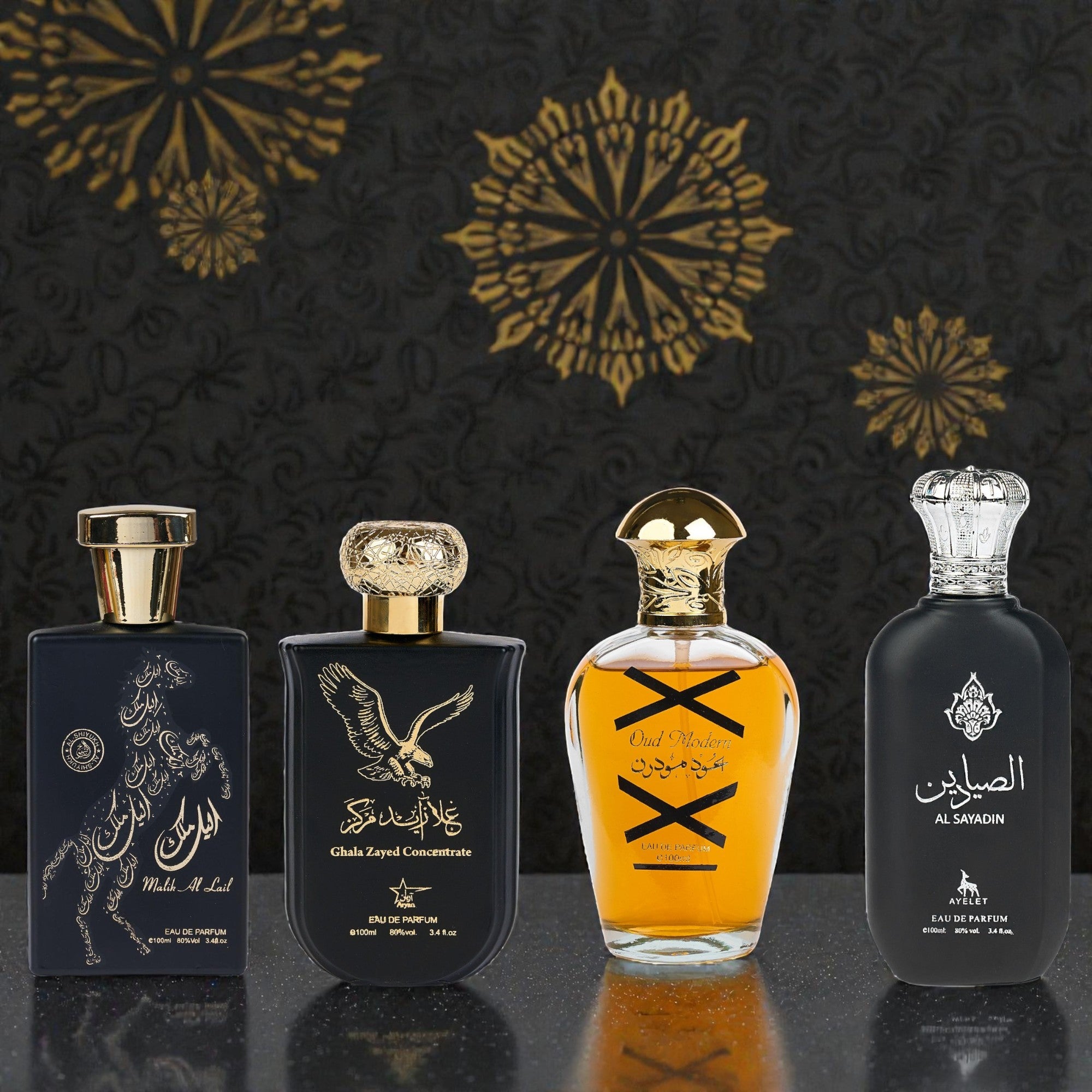Set 4 parfumuri orientale barbati - Malik al lail + Al sayadin + Oud modern + Ghala zayed Concentrate