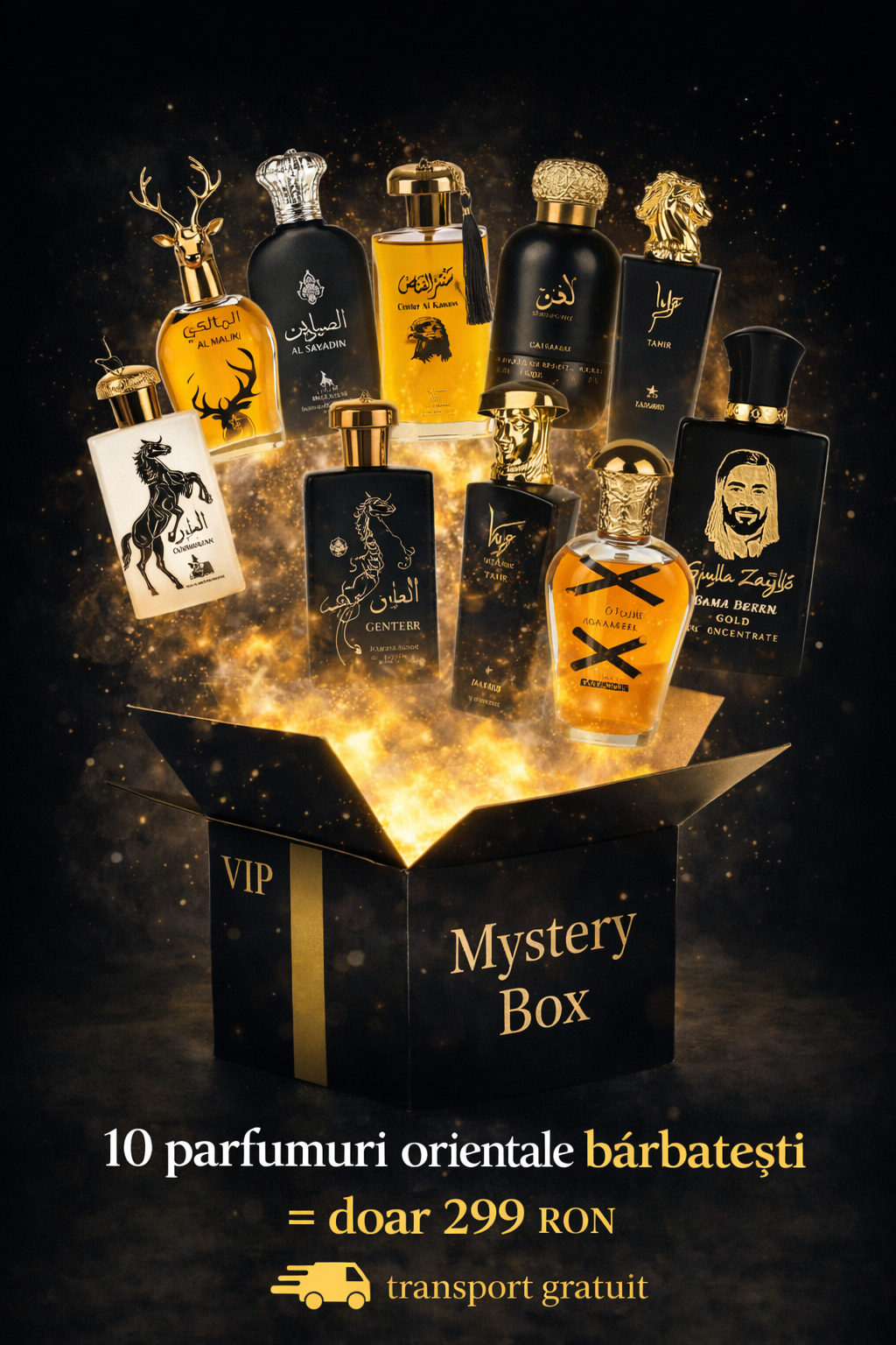 Set 10 parfumuri orientale 100 ML barbati - Mystery box VIP + TRANSPORT GRATIUT