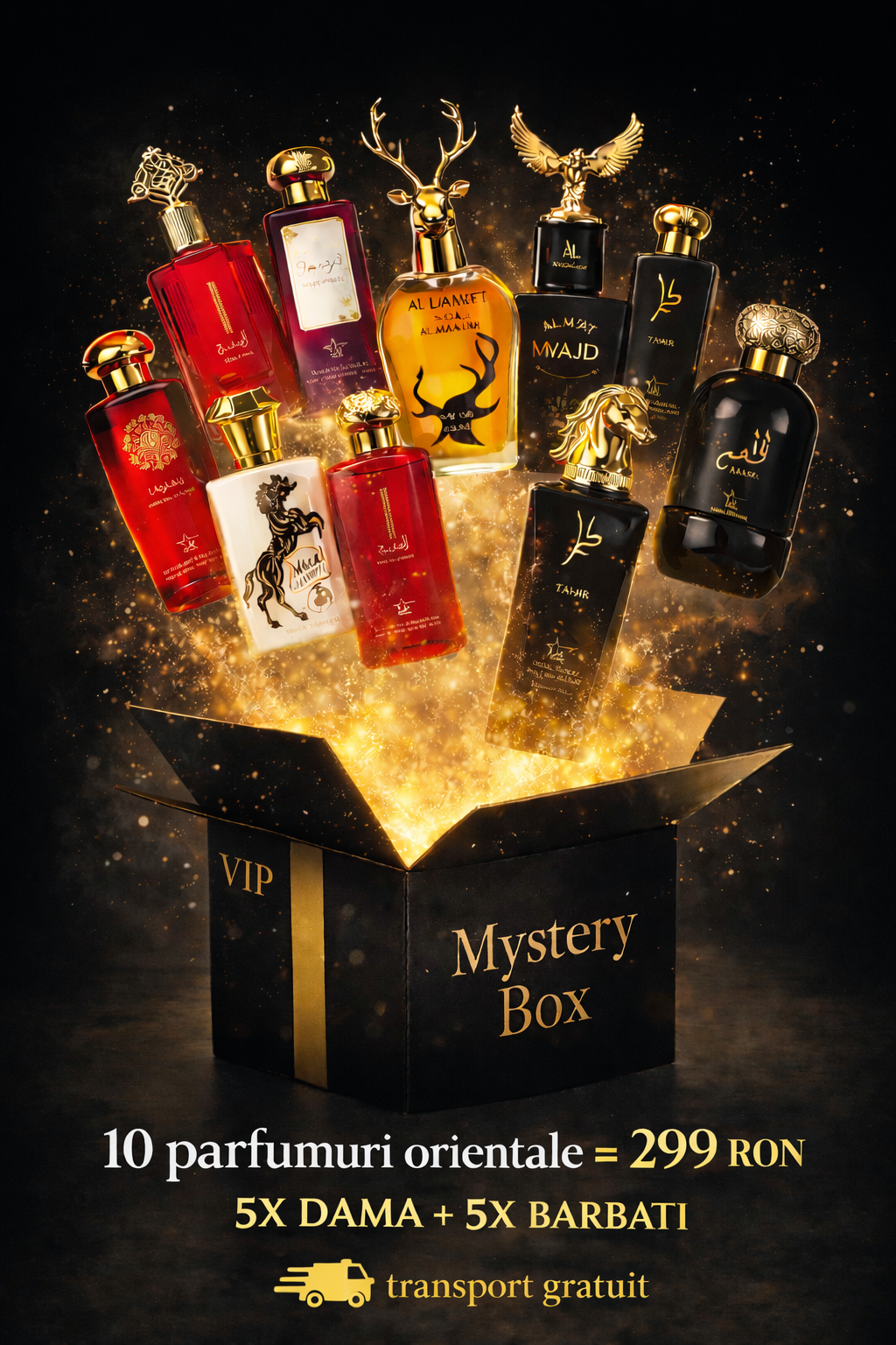 Mystery box VIP - 10 PARFUMURI ARABESTI DE TOP + TRANSPORT GRATUIT