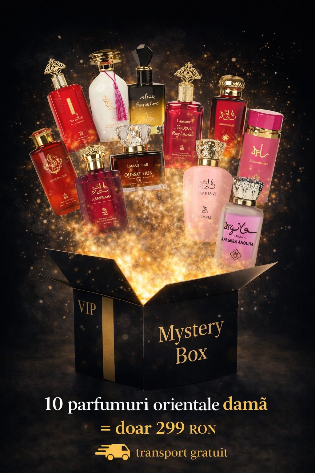 Set 10 parfumuri orientale 100 ML dama - Mystery box VIP + TRANSPORT GRATIUT